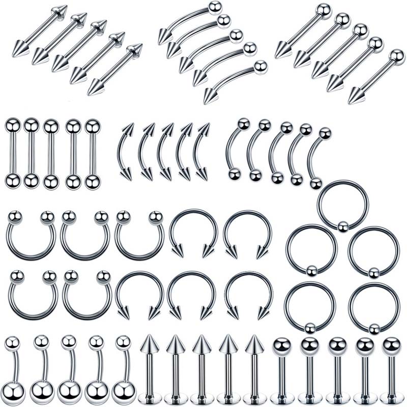 ชุดเครื่องประดับ-จิวเจาะจมูก-ปาก-สเตนเลส-60-ชิ้น