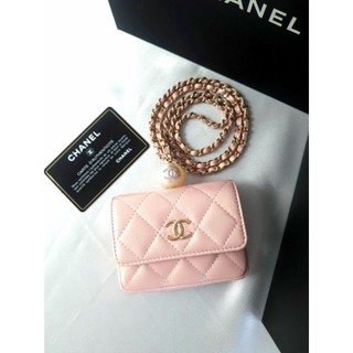 NEW CHANEL CARD HOLDER WITH CHAIN
