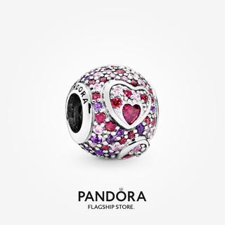 Pandora จี้หัวใจอสมมาตร pavé charm