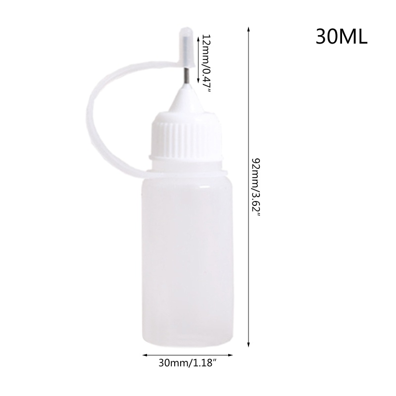 ขวดบีบพลาสติก-30-มล-10-ชิ้น-พร้อมฝาปิดปลายเข็ม-สําหรับกาว-ของเหลว-น้ํามัน