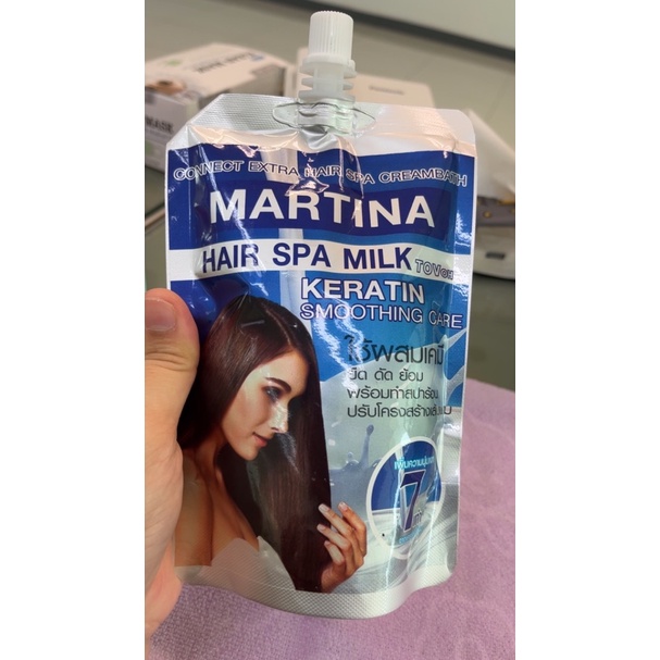 ภาพสินค้า3ชิ้นสุดคุ้ม Martina hair spa milk ใช้สารเคมี ยืด ย้อม พร้อมทำสปาร้อน ปรับโครงสร้างเส้นผม ปริมาณ 3*130มล. ( 3ซอง ) จากร้าน 105beautyshop บน Shopee ภาพที่ 2