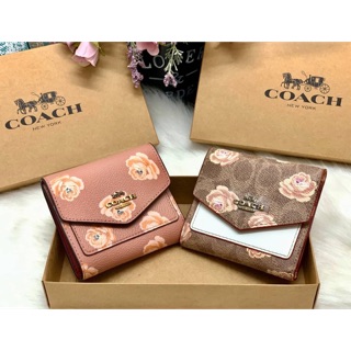 COACH SHOT WALLET BAG กระเป๋าสตางค์ใบสั้น วัสดุหนังแกะสวย ขนาดกำลังดี