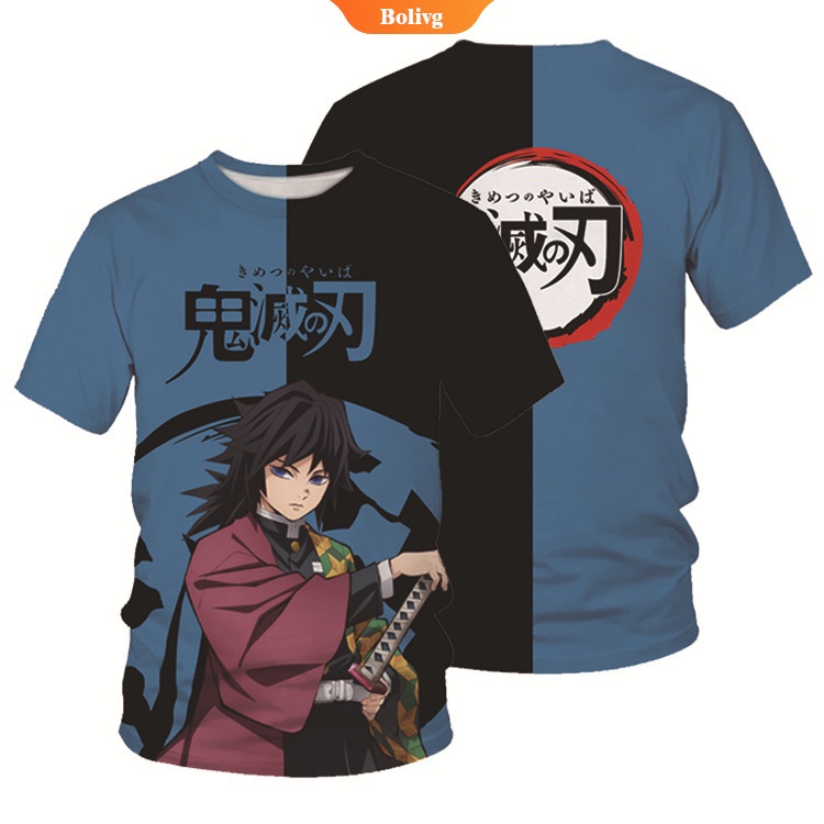 เสื้อยืดลําลอง-พิมพ์ลายอนิเมะ-demon-slayer-tanjirou-nezuko-giyuu-3-มิติ-แฟชั่นฤดูร้อน-สําหรับผู้ชาย-และผู้หญิง-bl