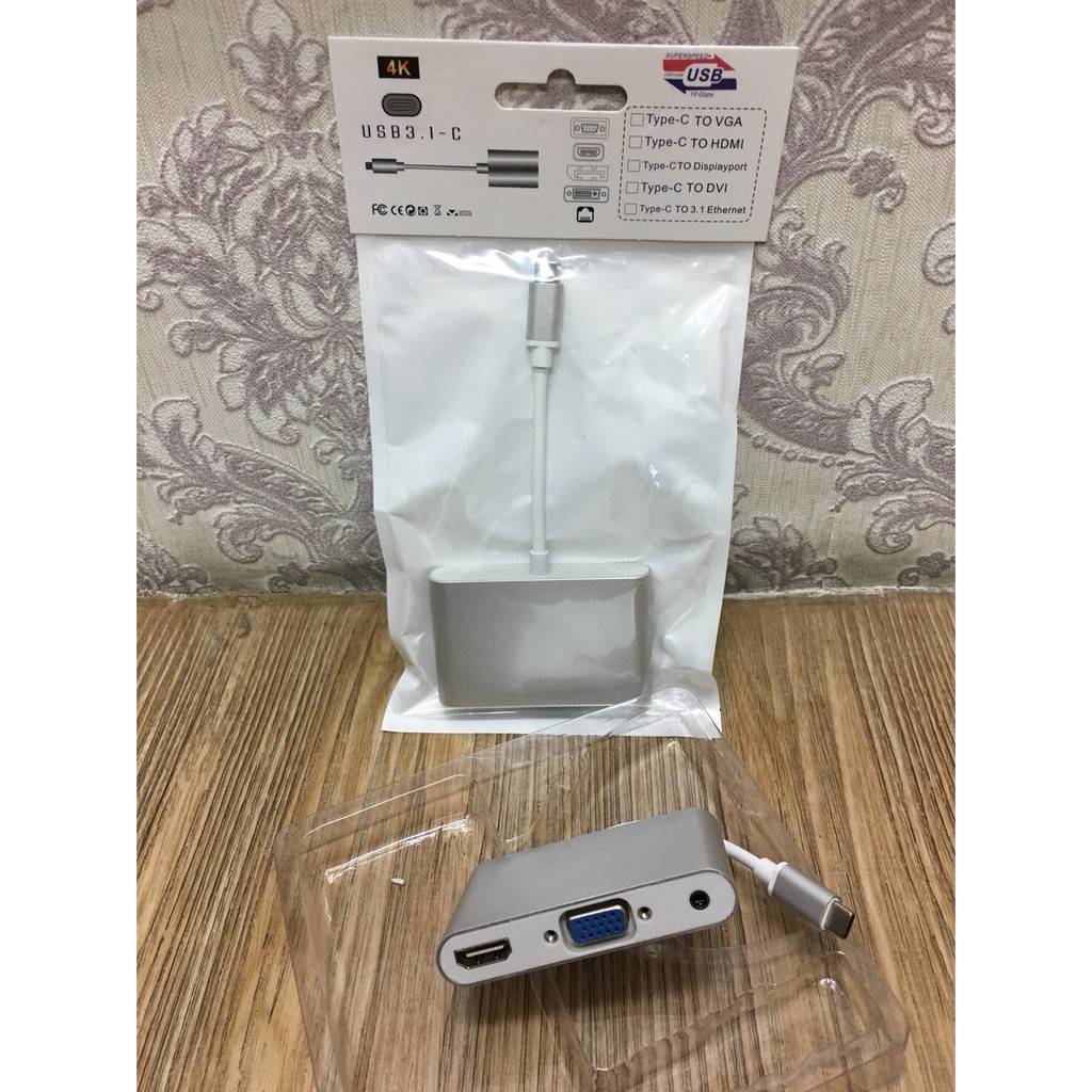 cable type c to vga+hdmi 2 in one | Shopee Thailand