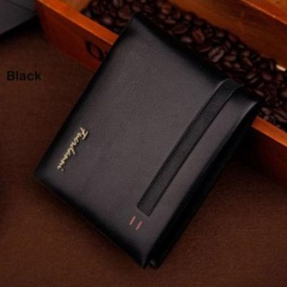 Fin 1 กระเป๋าเงิน กระเป๋าผู้ชาย Fuerdanni Man Horizontal Short Wallet Code 2051 (สีดำ)