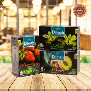 Dilmah ดิลมา ชาศรีลังกา ชาดำ กลิ่นพีช , สตรอเบอร์รี่ , มิ้นท์ ( รุ่นบรรจุ 20 ถุงชา ) Dilmah tea bags Peach - Strawberry