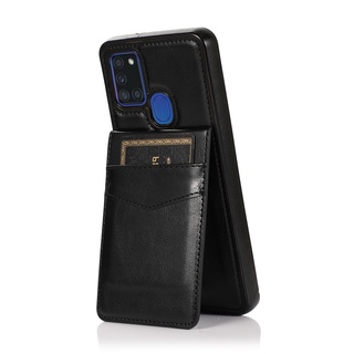 เคสโทรศัพท์มือถือ กันกระแทก พร้อมช่องใส่บัตร ตั้งได้ อเนกประสงค์ สําหรับ Samsung Galaxy A21S A51 A71 A81 A91 Note 10 S10 Lite ZY-07