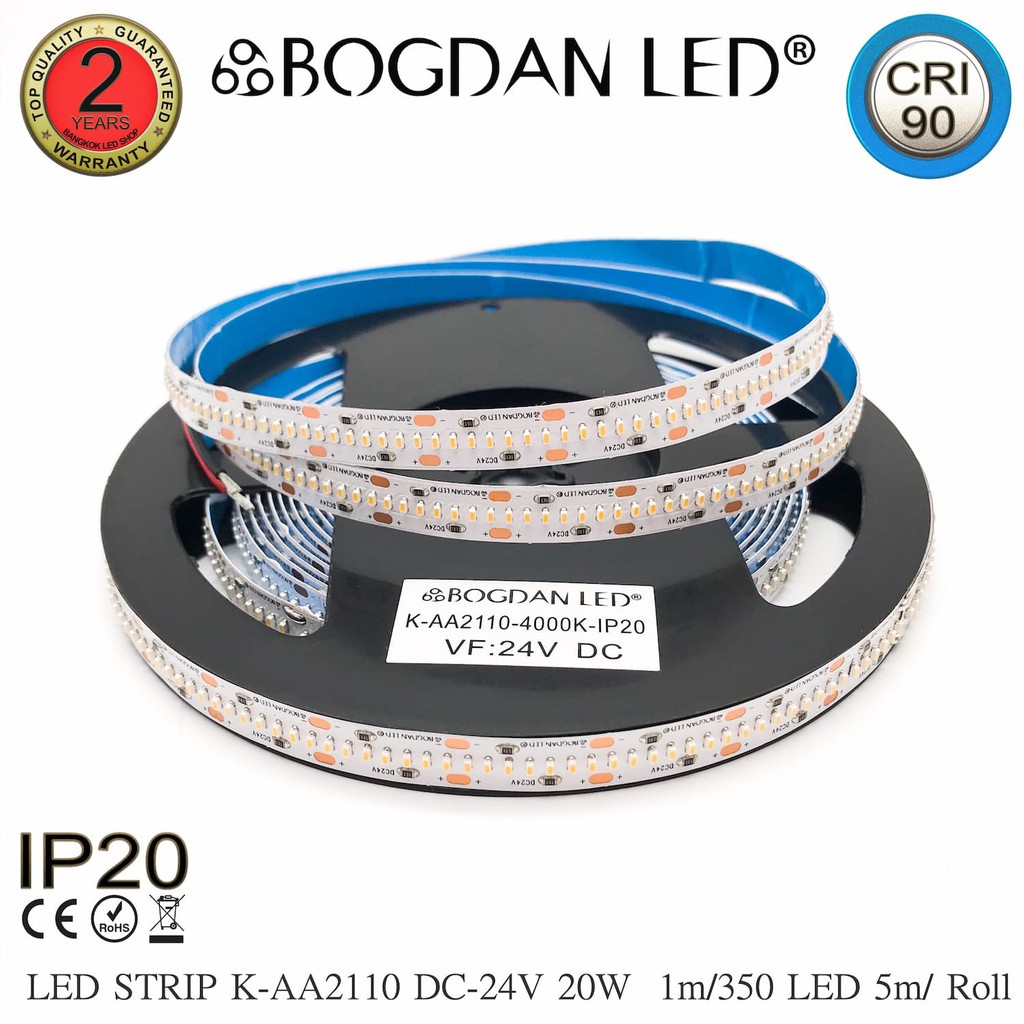 led-strip-k-aa2110-350-4000k-dc-24v-20w-1m-ip20-ยี่ห้อbogdan-led-แอลอีดีไฟเส้นสำหรับตกแต่ง-1750led-5m-100w-5m-grade-a