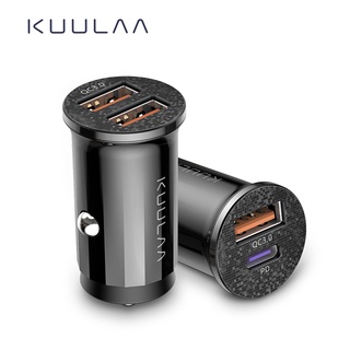 Kuulaa ชุดหัวเสียบสายชาร์จแบตในรถยนต์ USB พอร์ตคู่ QC4.0