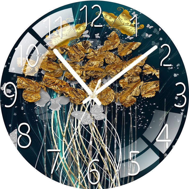 สุทธิสีแดงนาฬิกาห้องนั่งเล่นบ้านนาฬิกาแขวนปิดเสียงสร้างสรรค์นาฬิกาควอตซ์นาฬิกาตกแต่งห้องนอน