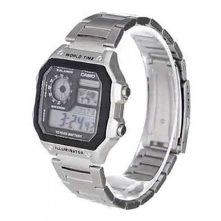 CASIO AE-1200WHD-1A นาฬิกาข้อมือ นาฬิกาผู้ชาย สแตนเลส ของแท้100% ประกันศูนย์1ปี AE-1200WHD-1