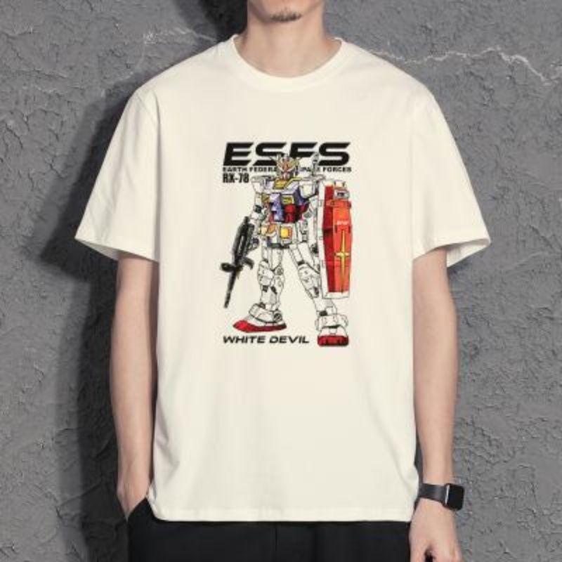 ขายดีguochao-ผ้าฝ้ายแท้-originator-liberty-gundam-แขนสั้นเสื้อยืด-40th-ครบรอบ-zaku-อุปกรณ์ต่อพ่วงคู่สวมเสื้อยืดs-5xl