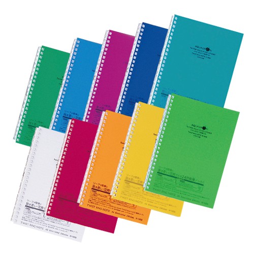 LIHIT Aqua Drops Twist Ring Note A5 (สมุดโน๊ตเปลี่ยนไส้ได้) ขนาด S/M/L