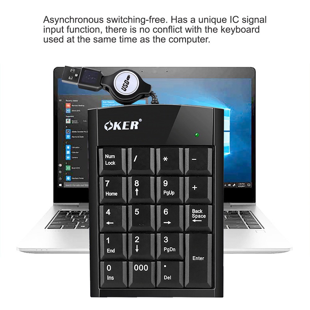 oker-kp-2017-keypad-slim-mini-คีย์บอร์ดแป้นตัวเลข-แบบเก็บสาย