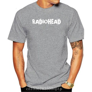 Tee เสื้อวินเทจชาย เสื้อยืดวินเทจ - เสื้อยืดผ้าฝ้ายผู้ชายใหม่ Radiohead สีขาวบนสีดํา s o-คอ Tees