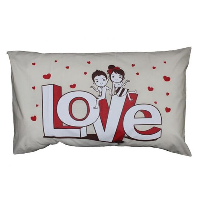 ซื้อ-1-แถม-1-ปลอกหมอนเดี่ยว-pillowcase-ลาย-love-สีครีม