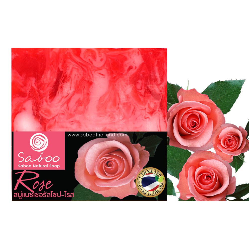 สบู่แนชเชอรัลโซป - กลิ่นกุหลาบ - Saboo Natural Handmade Soap Rose ...