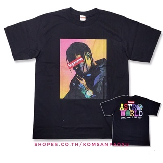 เสื้อยืดพิมพ์ลายlowpriceเสื้อTravis scott supreme เสื้อยืด Travis Scott astroworld เสื้อยืดไซส์ยุโรปสไตล์ Hiphop Rapper