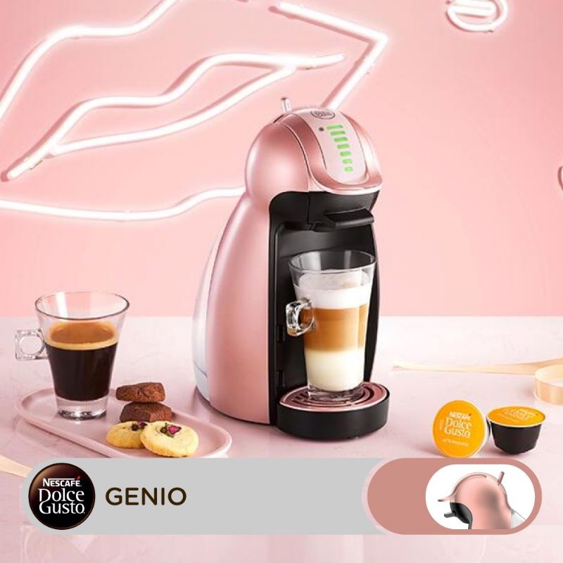 Tefal Krups Nescafe Dolce Gusto เครื่องชงกาแฟอัตโนมัติแบบแคปซูล GENIO 2  Pink Gold รุ่น KP160766 | Shopee Thailand