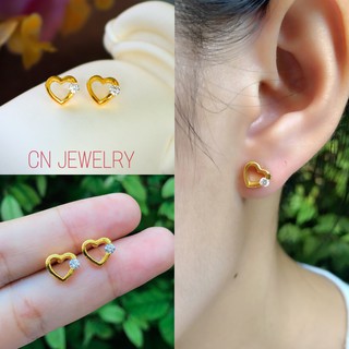 ต่างหูหัวใจเพชร ต่างหูมินิมอล👑 รุ่นA6  1คู่ CN Jewelry earings ตุ้มหู ต่างหูแฟชั่น ต่างหูผู้หญิง ต่างหูทอง
