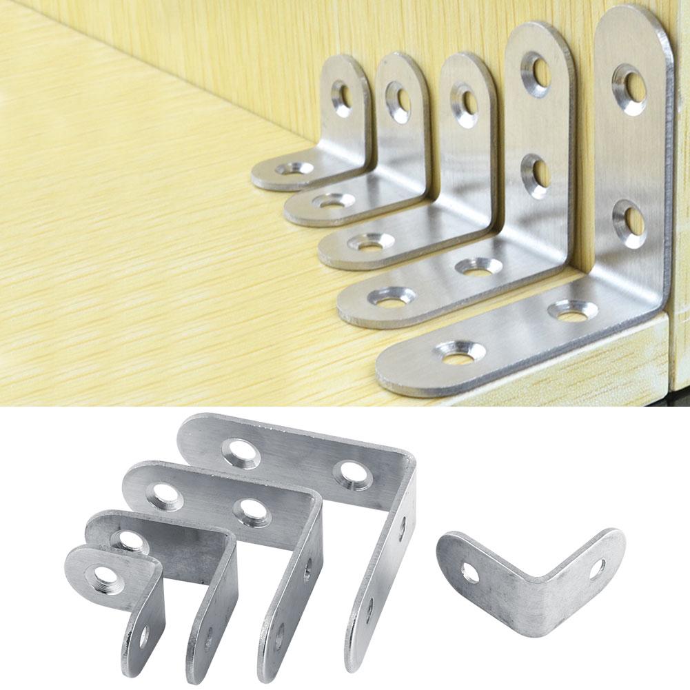 10pcs Steel Right Brace Fixing Stainless Angle Bracket Support Corner