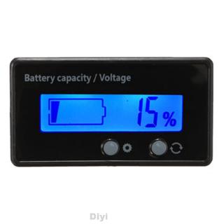 Voltage Meter Battery Capacity LCD Display Auto Accessories Backlit Tester Buttons Gauge Lithium