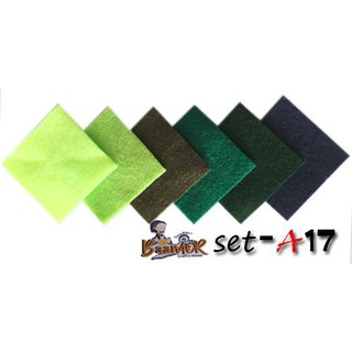 SET A17 ผ้าสักหลาด เนื้อนิ่ม โทน Green (6สี 6 ชิ้นไล่เฉดสี ขนาดชิ้นละ 15x15 เซนติเมตร)