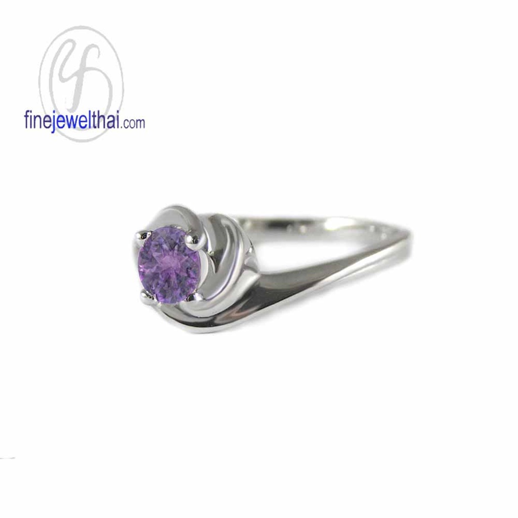 finejewelthai-แหวนอะเมทิสต์-อะเมทิสต์-แหวนพลอย-แหวนเงินแท้-พลอยประจำเดือนเกิด-amethyst-silver-ring-birthstone-r1288amt