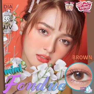 🔥คอนแทคเลนส์✨ขนาดมินิ✨Brown✨Mini Fondue (kittykawaii)