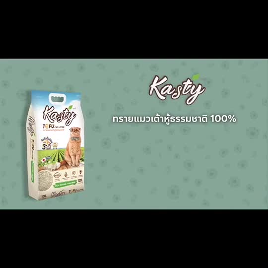 20ลิตร-kasty-ทรายเต้าหู้-ถั่วลันเตา-ทรายแมวเต้าหู้-ธรรมชาติ-จับก้อนเร็วแน่น