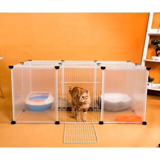 ภาพขนาดย่อของภาพหน้าปกสินค้าLCK051 กรงแมว 16แผ่นสีขาว จากร้าน about_petshop บน Shopee