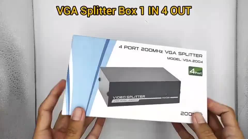 กล่องแปลง VGA Splitter Box 1 in 4 out กล่องสัญญาณภาพ VGA 4 port สำหรับ ...