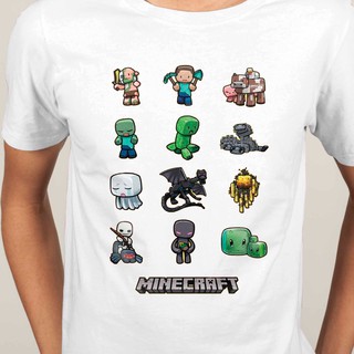 เกม Minecraft เสื้อยืดคอกลมแขนสั้นผู้ชาย | เสื้อยืด ชุดลำลอง | แฟชั่นลำลองและเรียบง่าย
