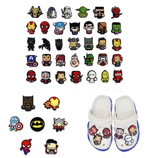 สินค้า เข็มกลัด รูปซูเปอร์ฮีโร่ สําหรับตกแต่งรองเท้า Crocs Jibbitz Pins DIY