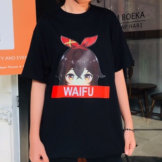 เสื้อยืด พิมพ์ลายตัวละครเด็กผู้หญิง Genshin impact Amber as Waifu Kawaii