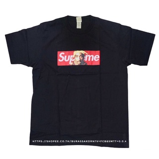 เสื้อยืดสีขาวเสื้อ supreme X 2PAC tupachiphop legend