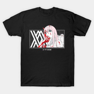 เสื้อยืดพิมพ์ลาย bloody zero two from darling in the franx สําหรับผู้ชาย