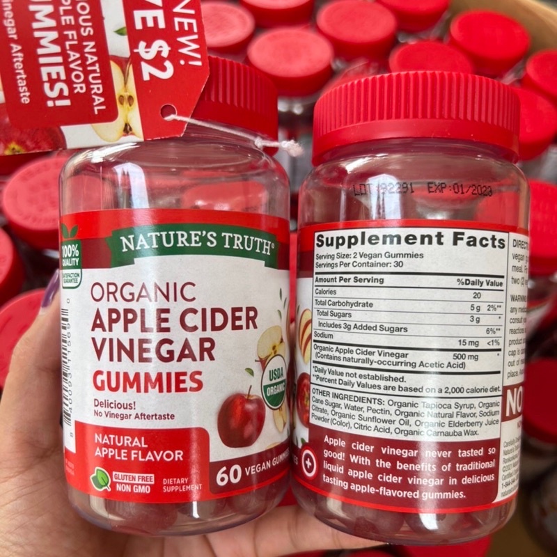 Nature's Truth Organic Apple Cider Vinegar 500mg (บรรจุ 60 gummies) Shopee Thailand