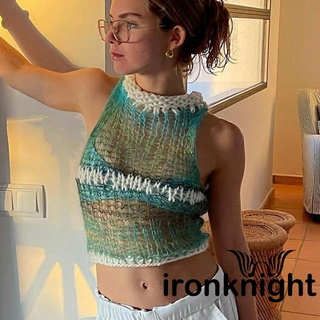 ภาพหน้าปกสินค้า✪KV✪90s Vintage Patchwork Knitted Tank Top Y2K Women ที่เกี่ยวข้อง