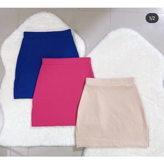 ภาพขนาดย่อของสินค้าsummer skirts ️ กระโปรงผ้าริบร่อง สีหวานสวยมากๆ ใส่เเล้วเก็บสะโพกขาเรียว