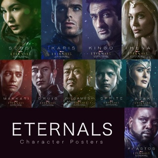Poster eternals ฮีโร่พลังเทพเจ้า​ (character posters)