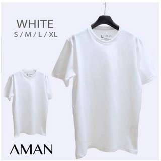 By AMAN Cotton 100% SUPERSOFT (นุ่มพิเศษ) WHITE   SIZE S / 2 ตัว