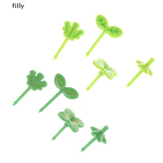 [FILLY] 8pcs Fruit Vork Tandenstoker Bladeren Salade Tiny Vork Mini Cake Picks Voor kids DFG