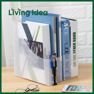 สินค้า Living idea กล่องเอกสารพลาสติก กล่องใส่นิตยสาร กล่องใส่แฟ้มเอกสาร จัดระเบียบบนโต๊ะทำงาน (สินค้าต้องประกอบเอง)