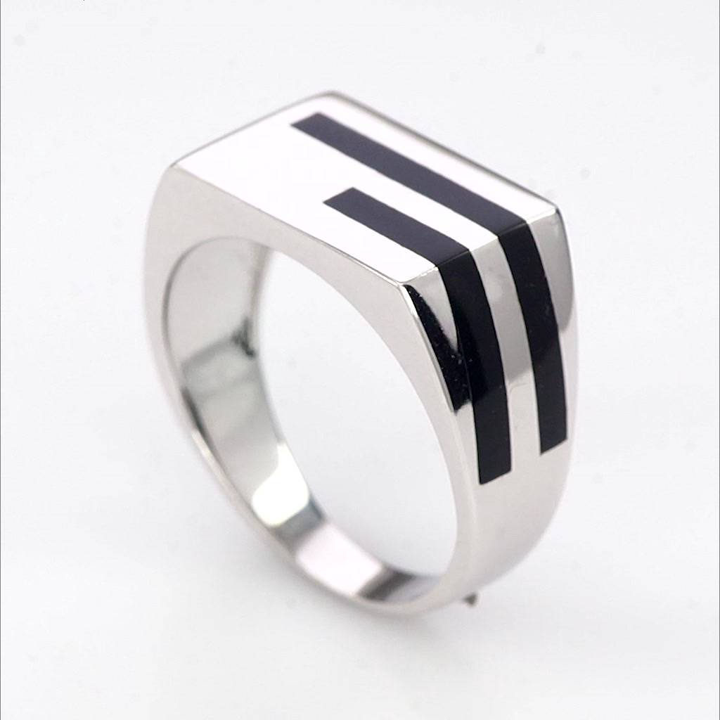 925-sterling-silver-black-enamel-mens-open-fashion-personality-ring-แหวนผู้ชายเงินแท้-925-เคลือบดำ