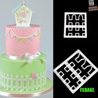 [FSBAKE] แม่พิมพ์พลาสติก ลายรั้ว สําหรับตกแต่งเค้ก ฟองดองท์ KCB