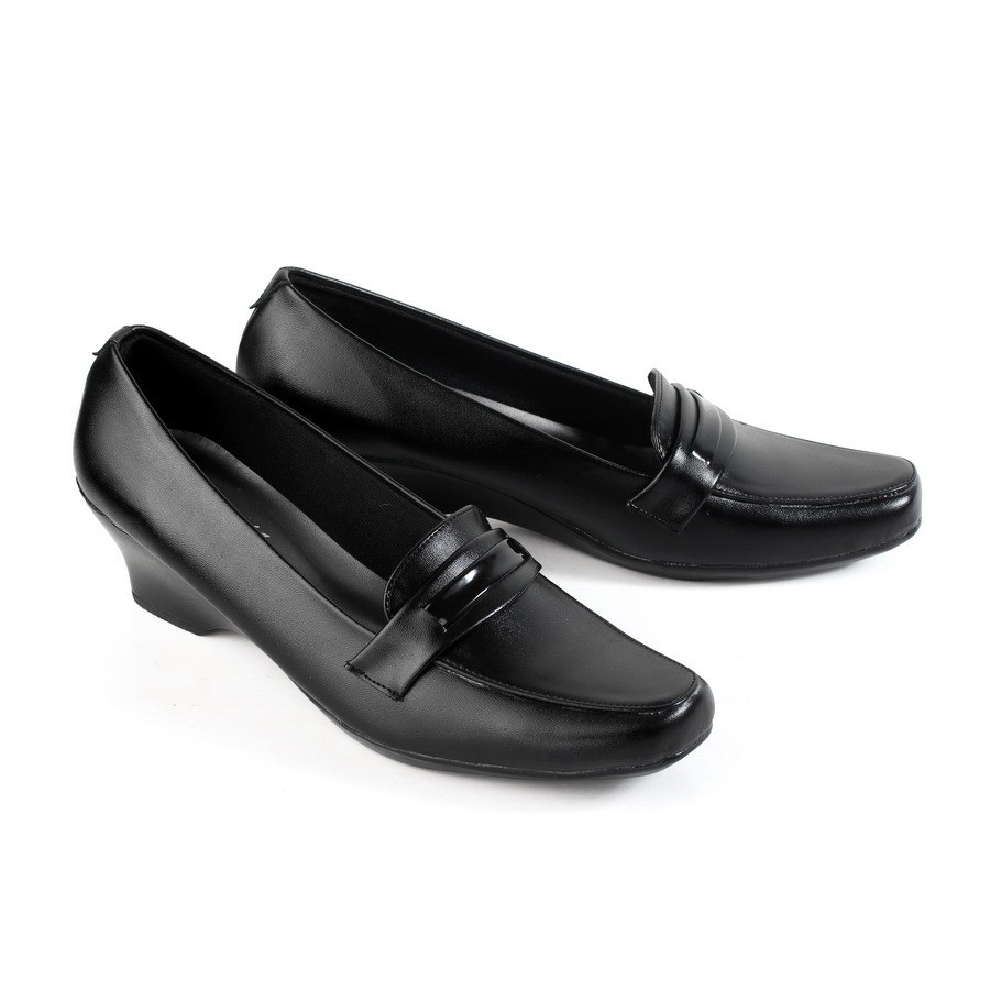 hitam-สั่งซื้อ-รองเท้าโลฟเฟอร์-ส้นเตารีด-4-ซม-สีดํา-สําหรับผู้หญิง-ใส่ทํางาน-สํานักงาน