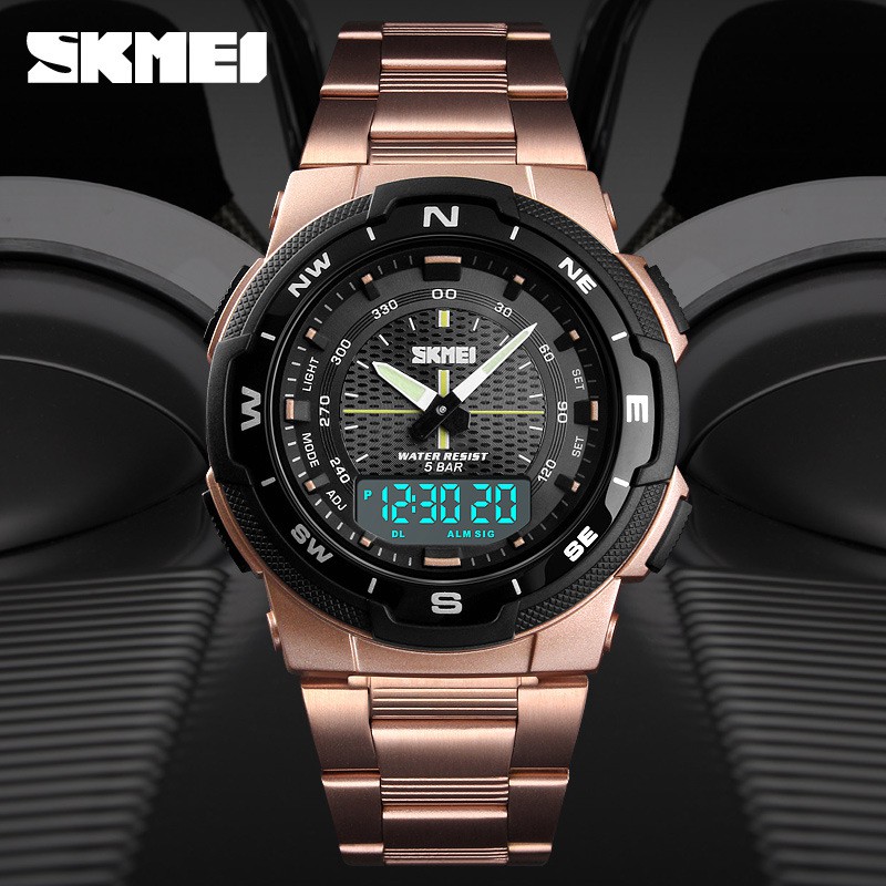 skmei-1370-นาฬิกาข้อมือควอตซ์ดิจิทัล-led-สายสเตนเลส-แบรนด์หรู-แฟชั่นสําหรับผู้ชาย