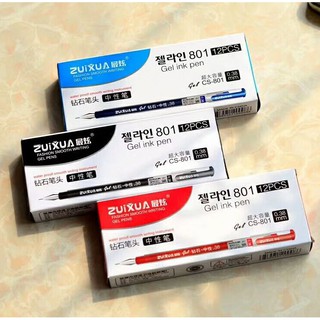 ZUIXUA ปากกาเจล หมึกกันน้ำ แบบปลอก ขนาด0.38มม. อย่างดี มี3สีให้เลือก dealtique