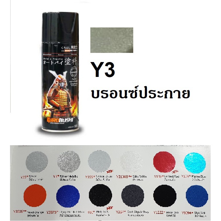 ภาพหน้าปกสินค้าสีสเปรย์ซามูไร SAMURAI Y3 สีเงินเมทัลลิค Silver Metallic